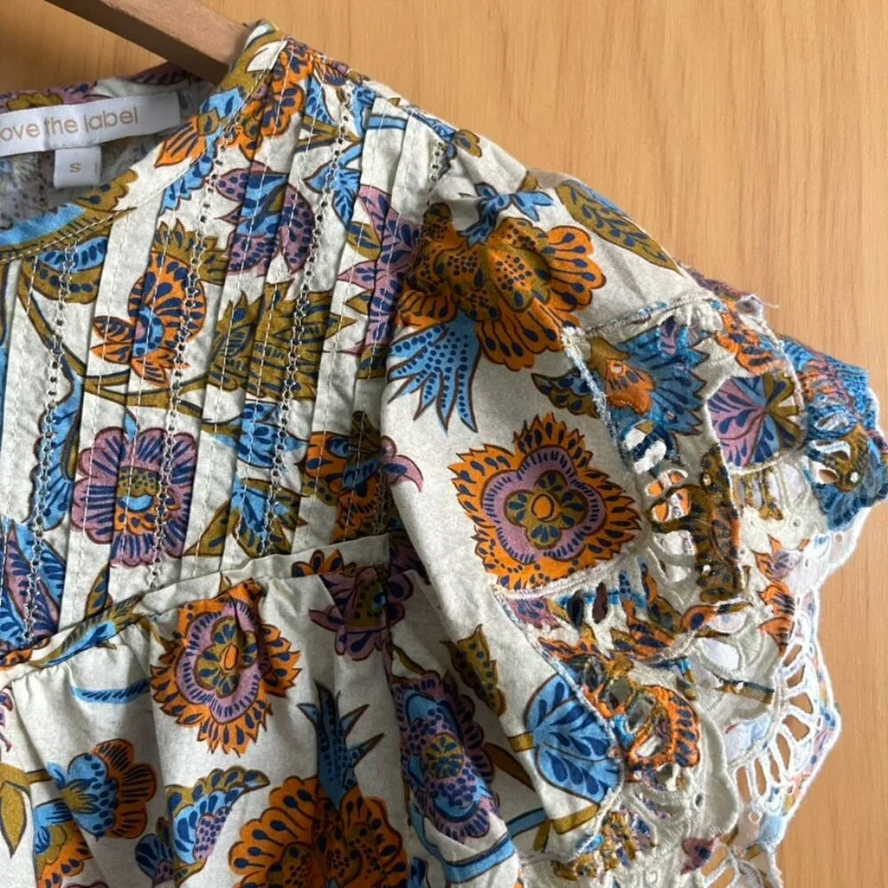 Love the Label Hazel Top, Cheyna Ivory Print Size Small - Picture 5 of 9